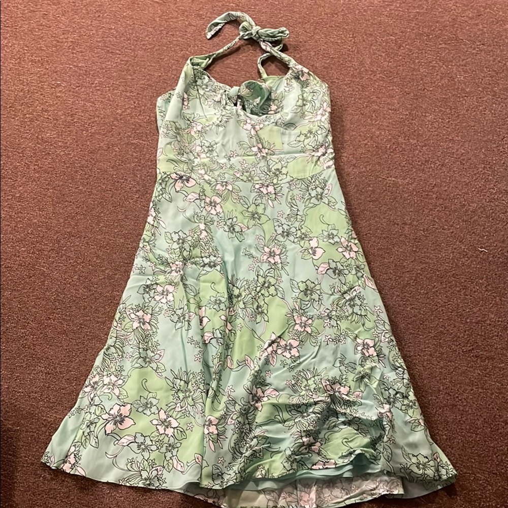 LOFT Green Halter Sundress